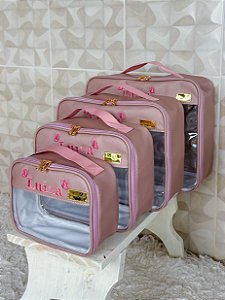 Kit de necessaires organizadores personalizado Luíza