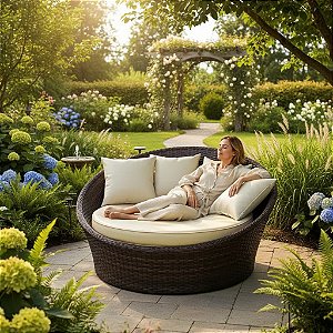 Chaise Garden Em fibra Sintética e Alumínio Diâmetro 1,30.