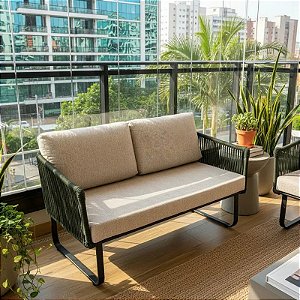 Sofá em Corda Náutica e Alumínio 2 Lugares Modelo Summer