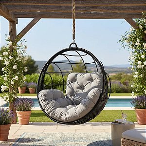 Balanço Redondo Suspenso Corda Náutica