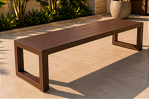 Banco Deck em Alumínio Ripado para Jardim 160cm