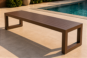 Banco Deck em Alumínio Ripado para Jardim 180cm