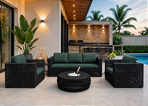 Conjunto de Sofás em Corda Náutica Elegance com Mesa de Centro Champanheira | Elegância para Áreas Externas