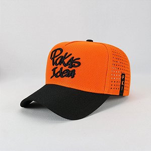 BONÉ TRUCKER ORANGE AND BLACK TELA / LASER