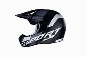 Capacete Bieffe 3 Sport Adventure Preto Fosco com Chumbo