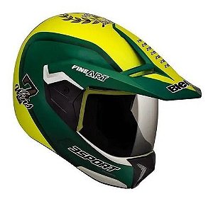 Capacete Bieffe 3 Sport 7wins Amarelo Limão com Verde