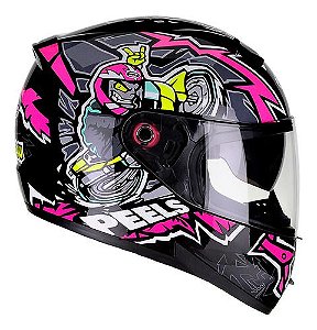 Capacete Peels Icon Mil Grau Preto Com Rosa