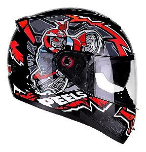 Capacete Peels Icon Mil Grau Preto com Vermelho