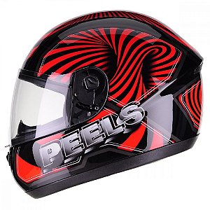 Capacete Peels Spike 3d Preto Com Vermelho