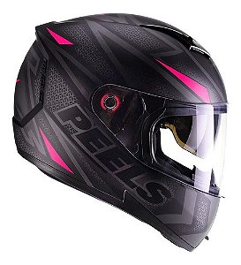 Capacete Peels Icon Fast Preto Fosco Com Rosa