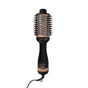 Escova Secadora Gama Stylish Keration Brush 3D, Preto/Cobre Metálico Bivolt