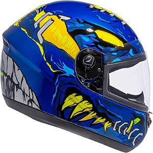 Capacete Moto Peels Spike Bad Azul e Amarelo