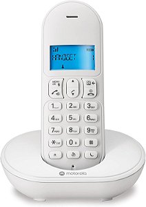 Telefone Sem Fio com Identificador de Chamadas e Viva Voz MT150W Branco Motorola