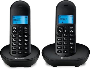 Telefone Sem Fio com Identificador de Chamadas e Viva Voz MT150-2 Preto Motorola