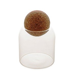 Pote vidro borossilicato resistente c/tampa esfera rolha 510ml multiuso,sal,açúcar
