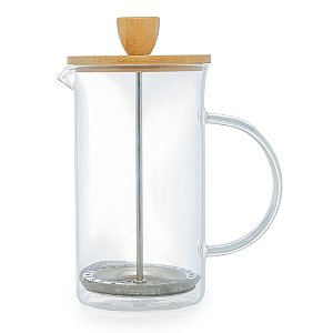 Cafeteira Prensa Francesa Borossilicato E Tampa Bambu 600ml