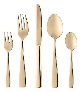 Faqueiro 30 Peças Wolff Pisa De Aço Inox Dourado Fosco