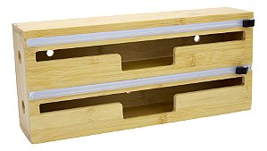 Porta Rolos Com Cortador 2 em 1 Ecokitchen, Dispensador de Papel Manteiga e Folha de Alumínio, Adequado para Rolos de 30 cm