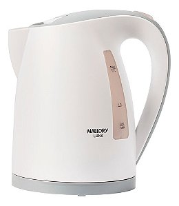 Chaleira Elétrica Mallory Luna – 1,7l, Base Rotativa 360º, Desligamento Automático, Indicador De Nível De Água - 220v