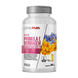 Prímula e Borragem + L-Triptofano 60caps 1000mg - Clinicmais