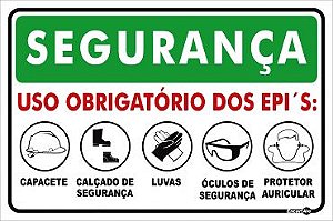 Placa Sinalização Pvc 20x30 - Uso Obrig. dos EPI'S