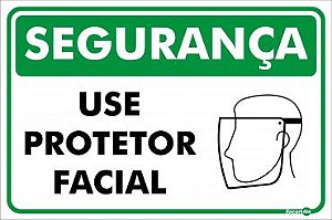 Placa Sinalização Pvc 20x30 - Segurança Protetor Facial