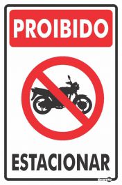 Placa Sinalização Pvc 20x30 - Proibido Estacionar Moto