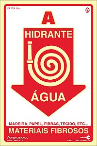 Placa Sinalização Pvc 20x30 - Hidrante Agua