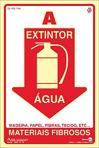 Placa Sinalização Pvc 20x30 - Extintor Agua