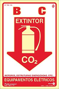 Placa Sinalização Foto 20x30 - Extintor Co2