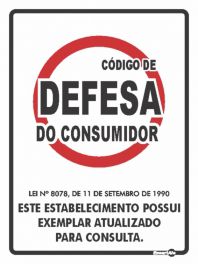 Placa Sinalização Pvc 15x20 - Cód Defesa Consumidor