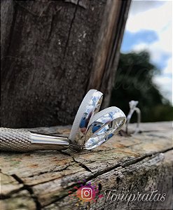 aliança 6mm/ anel solitário cristal incluso