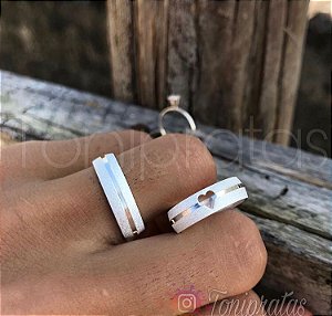 aliança core  5.5mm/ anel solitário incluso