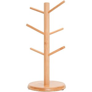 Suporte Organizador para 6 Xícaras em Bambu