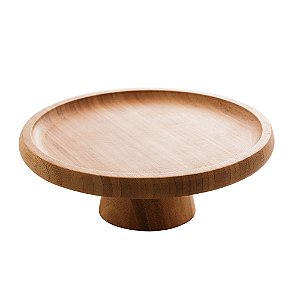 Prato para Bolo de Bambu com Pé 20cm X 7cm