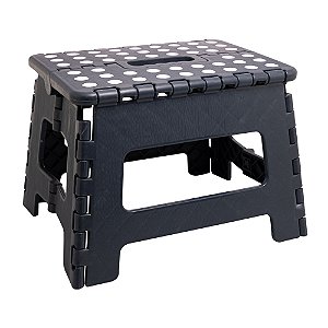 Banco Dobrável de Plástico Cinza 22cm