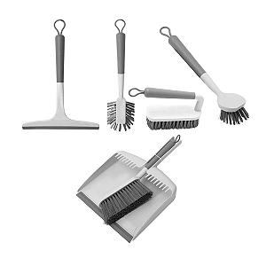 Kit Acessórios de Limpeza 5 Peças Flow Bege Fechado