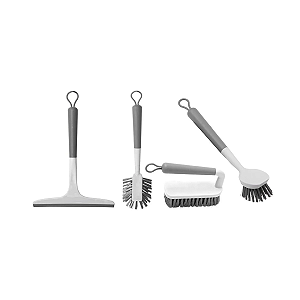 Kit Acessórios de Limpeza 4 Peças Flow Bege Fechado
