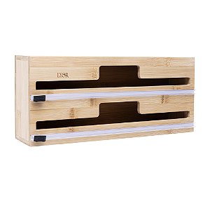 Suporte Parede Para Papel Alumínio E Plástico Filme em Bambu