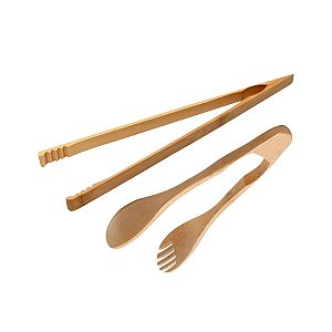 Kit com 2 Pegadores Culinários Multiuso em Bambu 36cm e 22cm