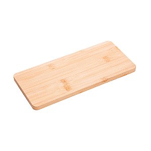 Bandeja Apoio Retangular com Pé em Bambu 24CM X 11CM X 2,5CM