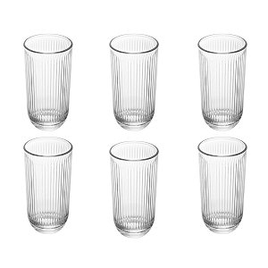 Copo Alto Canelado em Vidro 233ml - Elegante e Resistente