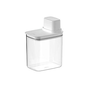 Pote Hermético Para Mantimentos com Medidor 1,5L Drop Branco