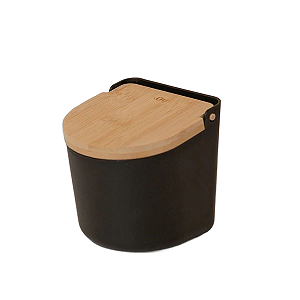 Saleiro com Tampa de Bambu Lume  Preto
