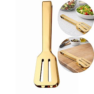 Pegador Multiuso Inox Dourado para Servir