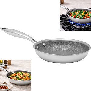 Frigideira Inox Corpo Triplo Cerâmica Coleção Isa Scherer 24Cm