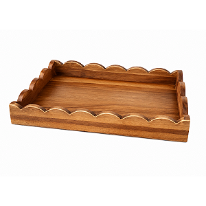 Bandeja Wave em Madeira Tamanho M 35X26X5cm