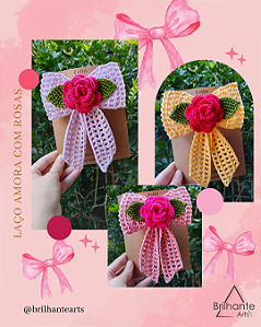 Laços Amora com flor Rosa