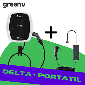 Delta AC Mini Plus Wallbox EV Charger 7,36 kW + Carregador Portátil 3,6 KW