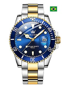 Relógio OLEVS Luxo Verde 💚 Aço Inox | Prova D’Água ⌚